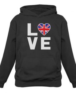British Flag Heart Hoodie FD18D